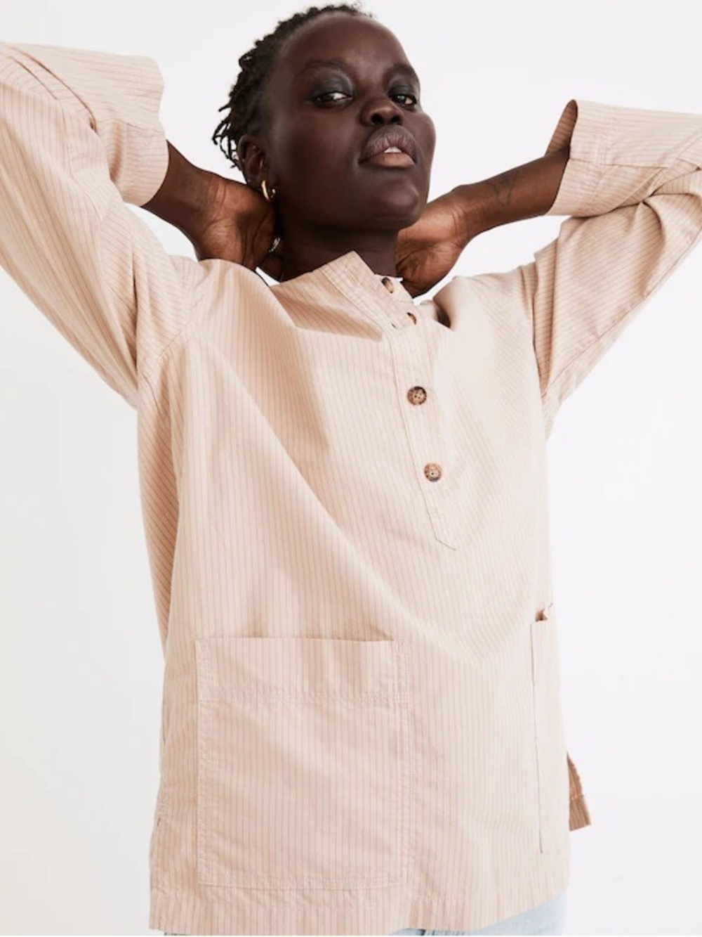 Madewell x Backdrop Studio Hours Artist Smock Top Sz S Relaxed Fit